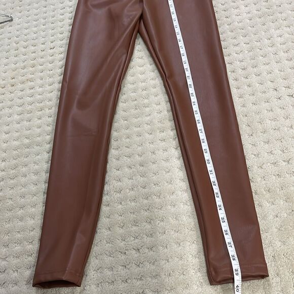 Design Lab Faux Leather Leggings, in Tan, Size Small. - Picture 5 of 8